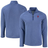 Philadelphia Phillies Cutter & Buck Peshastin Eco Fleece Recycled Raglan Quarter-Zip Top Lifestyle