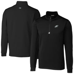 Philadelphia Eagles Cutter & Buck Traverse Stretch Quarter-Zip Top Black - NFL
