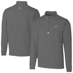 Detroit Lions Cutter & Buck Traverse Stretch Quarter-Zip Top Gray - NFL