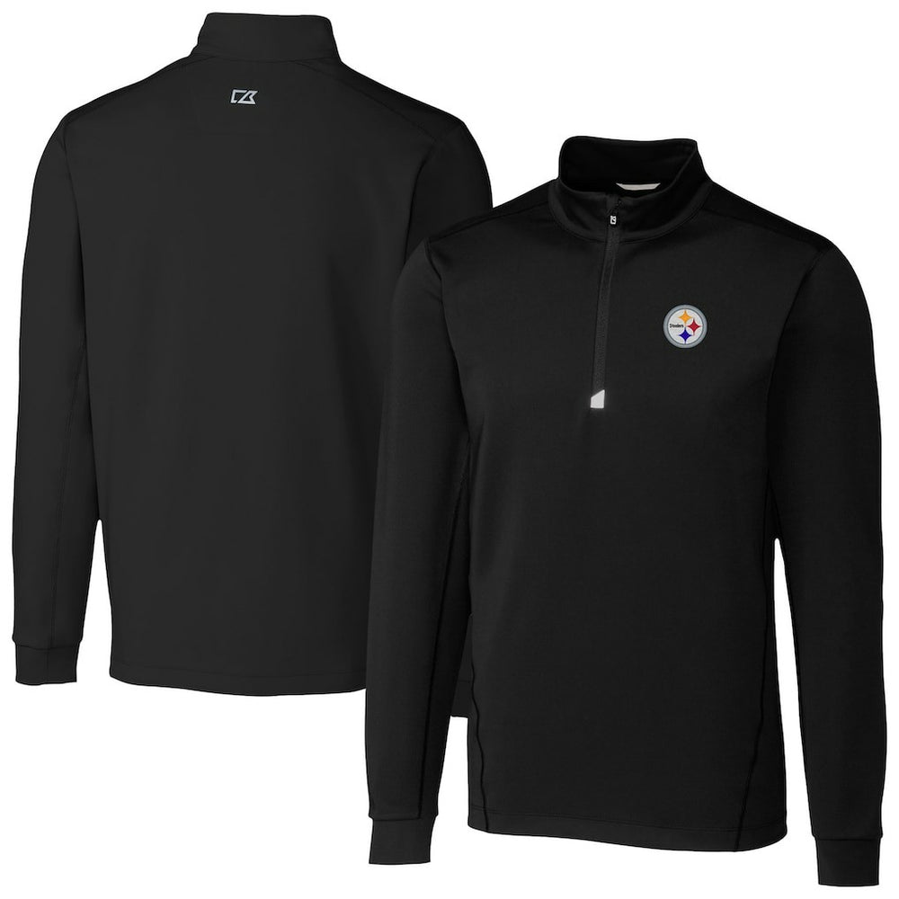 Pittsburgh Steelers Cutter & Buck Traverse Stretch Quarter-Zip Top Black - NFL