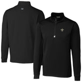 New Orleans Saints Cutter & Buck Traverse Stretch Quarter-Zip Top Black - NFL