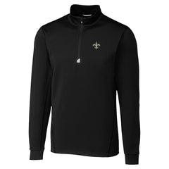 New Orleans Saints Cutter & Buck Traverse Stretch Quarter-Zip Top Black - NFL