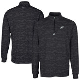 Philadelphia Eagles Cutter & Buck Traverse Camo Print Stretch Quarter-Zip Top Black - NFL