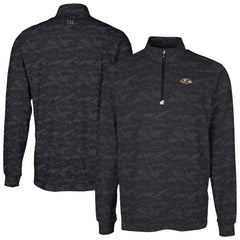 Baltimore Ravens Cutter & Buck Traverse Camo Print Stretch Quarter-Zip Top Black - NFL