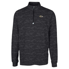 Baltimore Ravens Cutter & Buck Traverse Camo Print Stretch Quarter-Zip Top Black - NFL