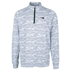 New England Patriots Cutter & Buck Traverse Camo Print Stretch Quarter-Zip Top Charcoal - NFL