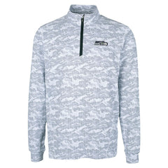 Seattle Seahawks Cutter & Buck Traverse Camo Print Stretch Quarter-Zip Top Charcoal - NFL