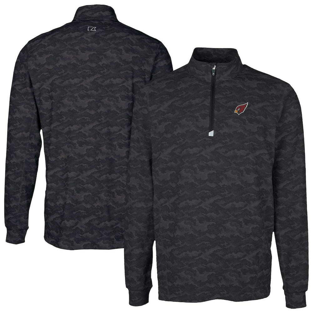 Arizona Cardinals Cutter & Buck Traverse Camo Print Stretch Quarter-Zip Top Black - NFL