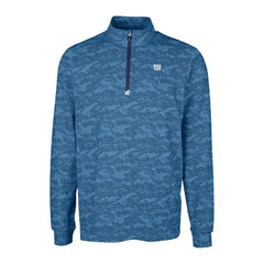 New York Giants Cutter & Buck Traverse Camo Print Stretch Quarter-Zip Top Navy - NFL