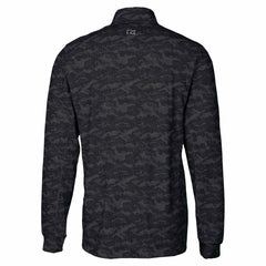 Detroit Lions Cutter & Buck Traverse Camo Print Stretch Quarter-Zip Top Black - NFL