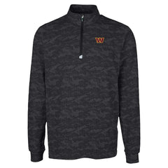 Washington Commanders Cutter & Buck Traverse Camo Print Stretch Quarter-Zip Top Black - NFL