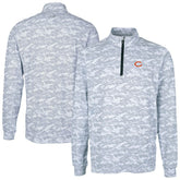 Chicago Bears Cutter & Buck Traverse Camo Print Stretch Quarter-Zip Top Charcoal - NFL
