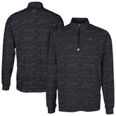 Carolina Panthers Cutter & Buck Traverse Camo Print Stretch Quarter-Zip Top Black - NFL