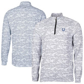 Indianapolis Colts Cutter & Buck Traverse Camo Print Stretch Quarter-Zip Top Charcoal - NFL