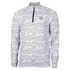 Indianapolis Colts Cutter & Buck Traverse Camo Print Stretch Quarter-Zip Top Charcoal - NFL