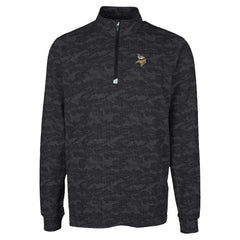 Minnesota Vikings Cutter & Buck Traverse Camo Print Stretch Quarter-Zip Top Black - NFL