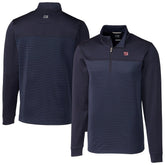 New York Giants Cutter & Buck Traverse Stripe Stretch DryTec Quarter-Zip Top Navy - NFL