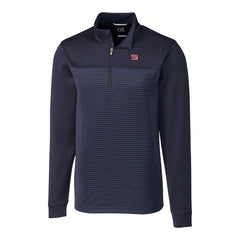 New York Giants Cutter & Buck Traverse Stripe Stretch DryTec Quarter-Zip Top Navy - NFL