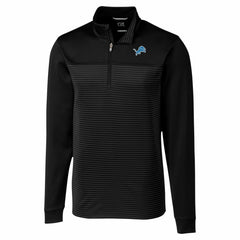 Detroit Lions Cutter & Buck Traverse Stripe Stretch DryTec Quarter-Zip Top Black - NFL