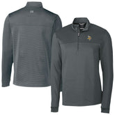 Minnesota Vikings Cutter & Buck Traverse Stripe Stretch DryTec Quarter-Zip Top Gray - NFL