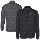 Minnesota Vikings Cutter & Buck Big & Tall Traverse Eco Camo Tri-Blend DryTec Quarter-Zip Jacket Black - NFL