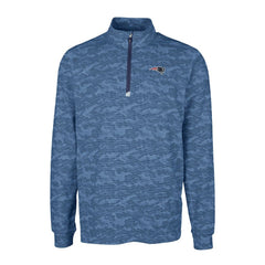 New England Patriots Cutter & Buck Big & Tall Traverse Eco Camo Tri-Blend DryTec Quarter-Zip Jacket Navy - NFL