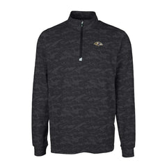 Baltimore Ravens Cutter & Buck Big & Tall Traverse Eco Camo Tri-Blend DryTec Quarter-Zip Jacket Black - NFL