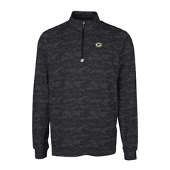 Green Bay Packers Cutter & Buck Big & Tall Traverse Eco Camo Tri-Blend DryTec Quarter-Zip Jacket Black - NFL