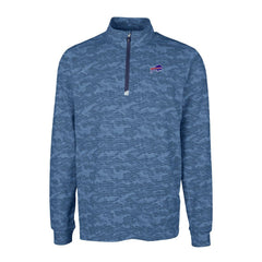 Buffalo Bills Cutter & Buck Big & Tall Traverse Eco Camo Tri-Blend DryTec Quarter-Zip Jacket Navy - NFL