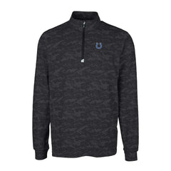 Indianapolis Colts Cutter & Buck Big & Tall Traverse Eco Camo Tri-Blend DryTec Quarter-Zip Jacket Black - NFL