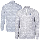 Indianapolis Colts Cutter & Buck Big & Tall Traverse Eco Camo Tri-Blend DryTec Quarter-Zip Jacket Charcoal - NFL