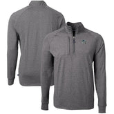 Carolina Panthers Cutter & Buck Big & Tall Adapt Eco Raglan Quarter-Zip Jacket Heather Black - NFL