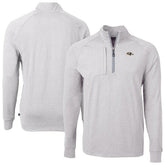 Baltimore Ravens Cutter & Buck Big & Tall Adapt Eco Raglan Quarter-Zip Jacket Heather Gray - NFL