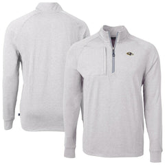 Baltimore Ravens Cutter & Buck Big & Tall Adapt Eco Raglan Quarter-Zip Jacket Heather Gray - NFL