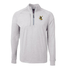 Pittsburgh Steelers Cutter & Buck Big & Tall Adapt Eco Raglan Quarter-Zip Jacket Heather Gray - NFL