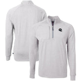 Denver Broncos Cutter & Buck Big & Tall Adapt Eco Raglan Quarter-Zip Jacket Heather Gray - NFL