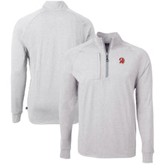 Tampa Bay Buccaneers Cutter & Buck Big & Tall Adapt Eco Raglan Quarter-Zip Jacket Heather Gray - NFL