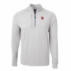 Tampa Bay Buccaneers Cutter & Buck Big & Tall Adapt Eco Raglan Quarter-Zip Jacket Heather Gray - NFL
