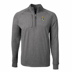 Green Bay Packers Cutter & Buck Big & Tall Adapt Eco Raglan Quarter-Zip Jacket Heather Black - NFL
