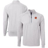 Cincinnati Bengals Cutter & Buck Big & Tall Adapt Eco Raglan Quarter-Zip Jacket Heather Gray - NFL