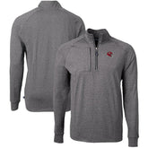 Kansas City Chiefs Cutter & Buck Big & Tall Adapt Eco Raglan Quarter-Zip Jacket Heather Black - NFL
