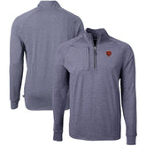 Chicago Bears Cutter & Buck Big & Tall Adapt Eco Raglan Quarter-Zip Jacket Heather Navy - NFL