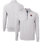 Kansas City Chiefs Cutter & Buck Big & Tall Adapt Eco Raglan Quarter-Zip Jacket Heather Gray - NFL