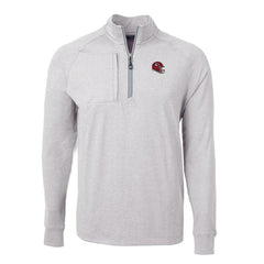 Kansas City Chiefs Cutter & Buck Big & Tall Adapt Eco Raglan Quarter-Zip Jacket Heather Gray - NFL