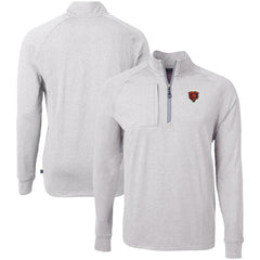 Chicago Bears Cutter & Buck Big & Tall Adapt Eco Raglan Quarter-Zip Jacket Heather Gray - NFL