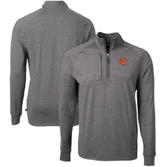 Cincinnati Bengals Cutter & Buck Big & Tall Adapt Eco Raglan Quarter-Zip Jacket Heather Black - NFL