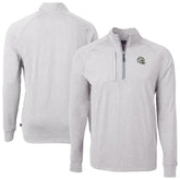 Los Angeles Chargers Cutter & Buck Big & Tall Adapt Eco Raglan Quarter-Zip Jacket Heather Gray - NFL