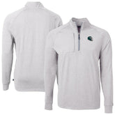 Philadelphia Eagles Cutter & Buck Big & Tall Adapt Eco Raglan Quarter-Zip Jacket Heather Gray - NFL