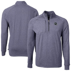 Seattle Seahawks Cutter & Buck Big & Tall Adapt Eco Raglan Quarter-Zip Jacket Heather Navy - NFL