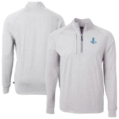 Detroit Lions Cutter & Buck Big & Tall Adapt Eco Raglan Quarter-Zip Jacket Heather Gray - NFL